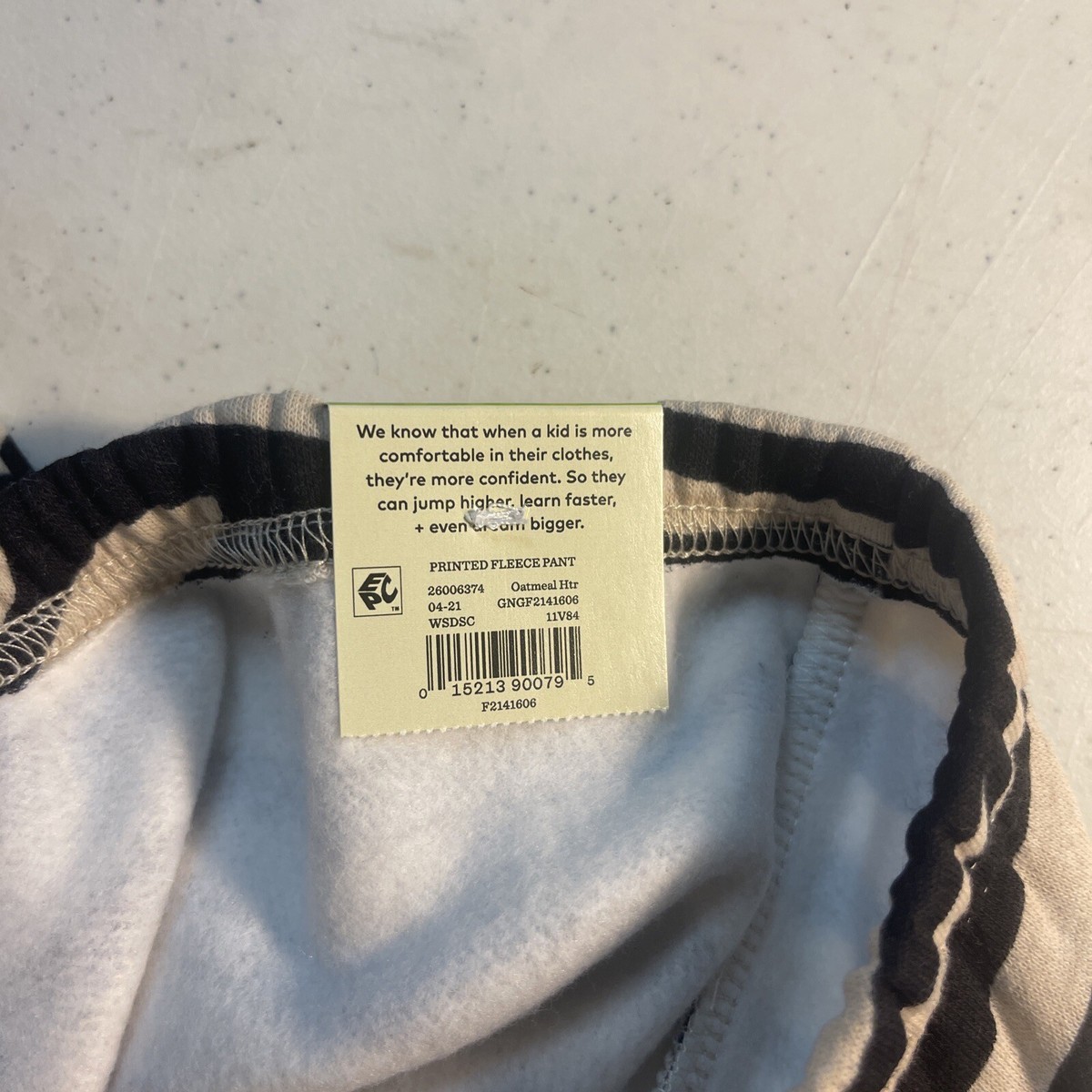Garanimals Solid Fleece Pants Light Gray/ Zebra Print 6 to 9