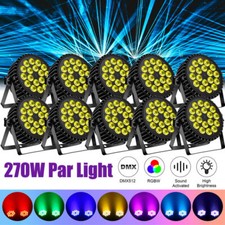 10PCS 270W RGBW 18LED Par Stage Light DMX-512 Disco Wedding Party Show Lighting