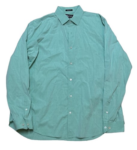 Express Men's Cotton Button Up Pastel Green Dress Shirt Medium | eBay