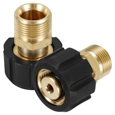 2-10x Pressure Washer Hose Adapter Brass M22 15mm Female to M22 14mm Male temzv