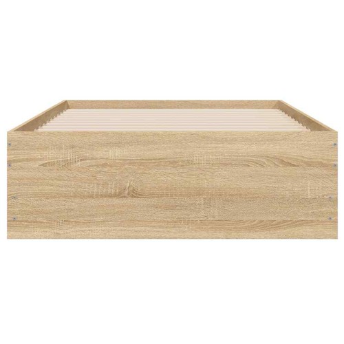 Wooden Bed Frame with Storage Drawers Sonoma Oak Single Size 90x190cm - Picture 5 of 10