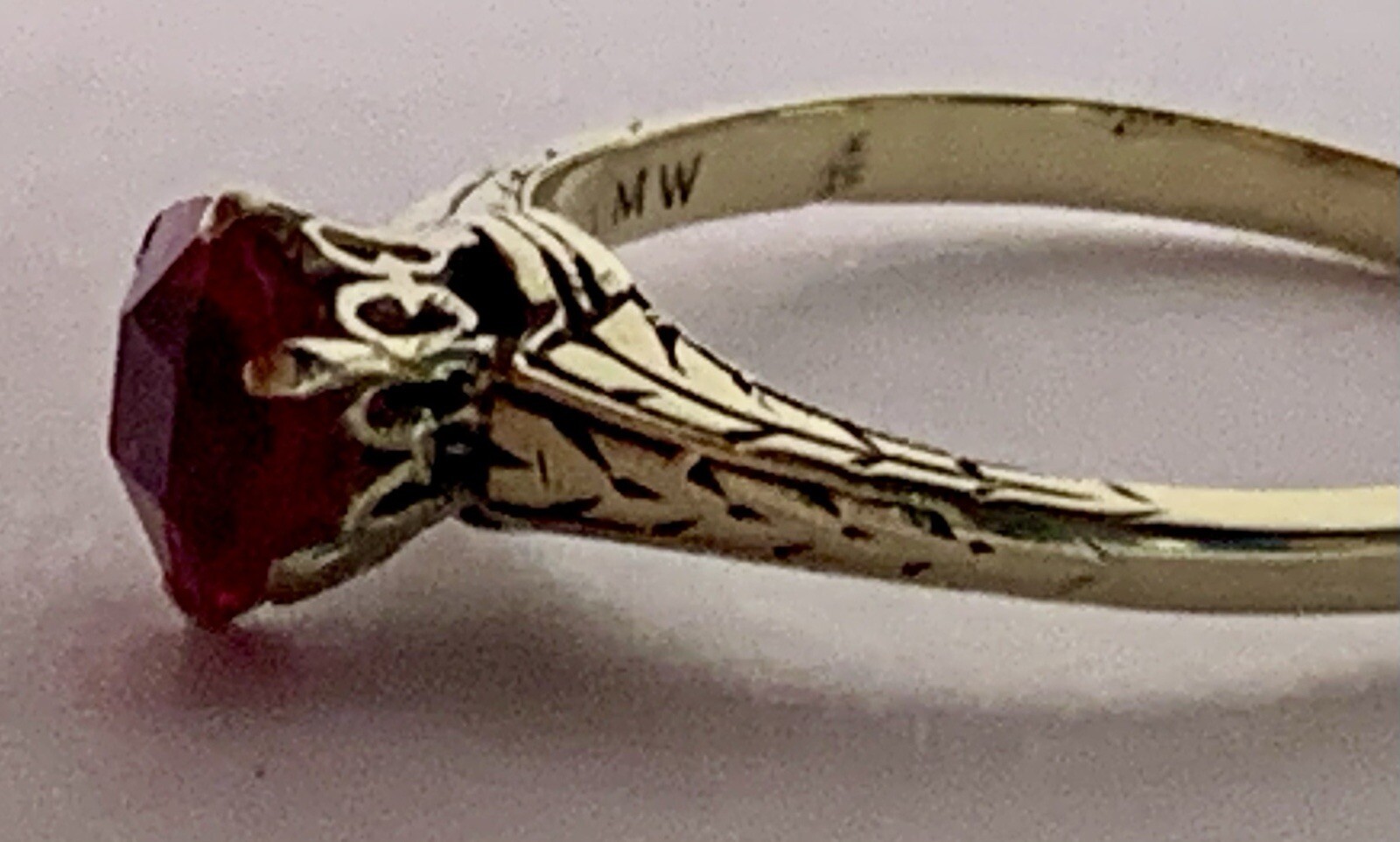 Ruby Ring, Solid 14k Yellow Gold Estate, Vintage,… - image 5