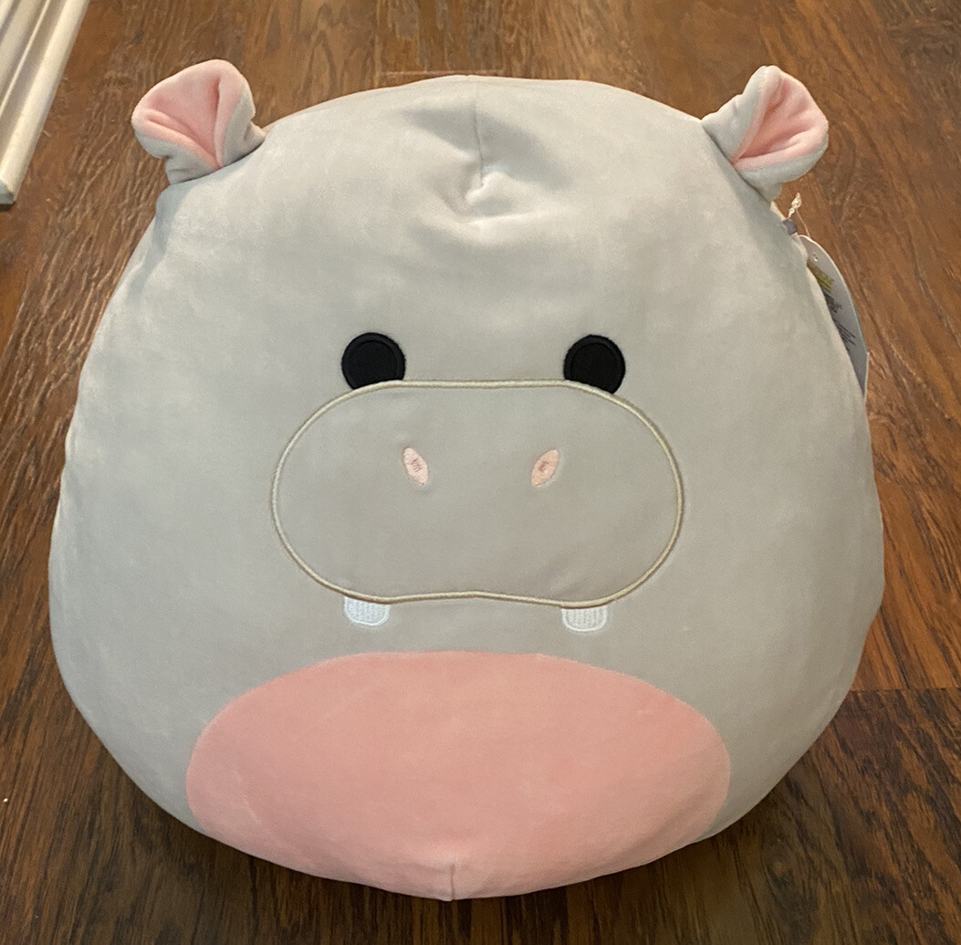 Squishmallows Harrison L'ippopotamo Grigio, Peluche Ufficiale 25,4 Cm, Morbido E Collezionabile, Kellytoy