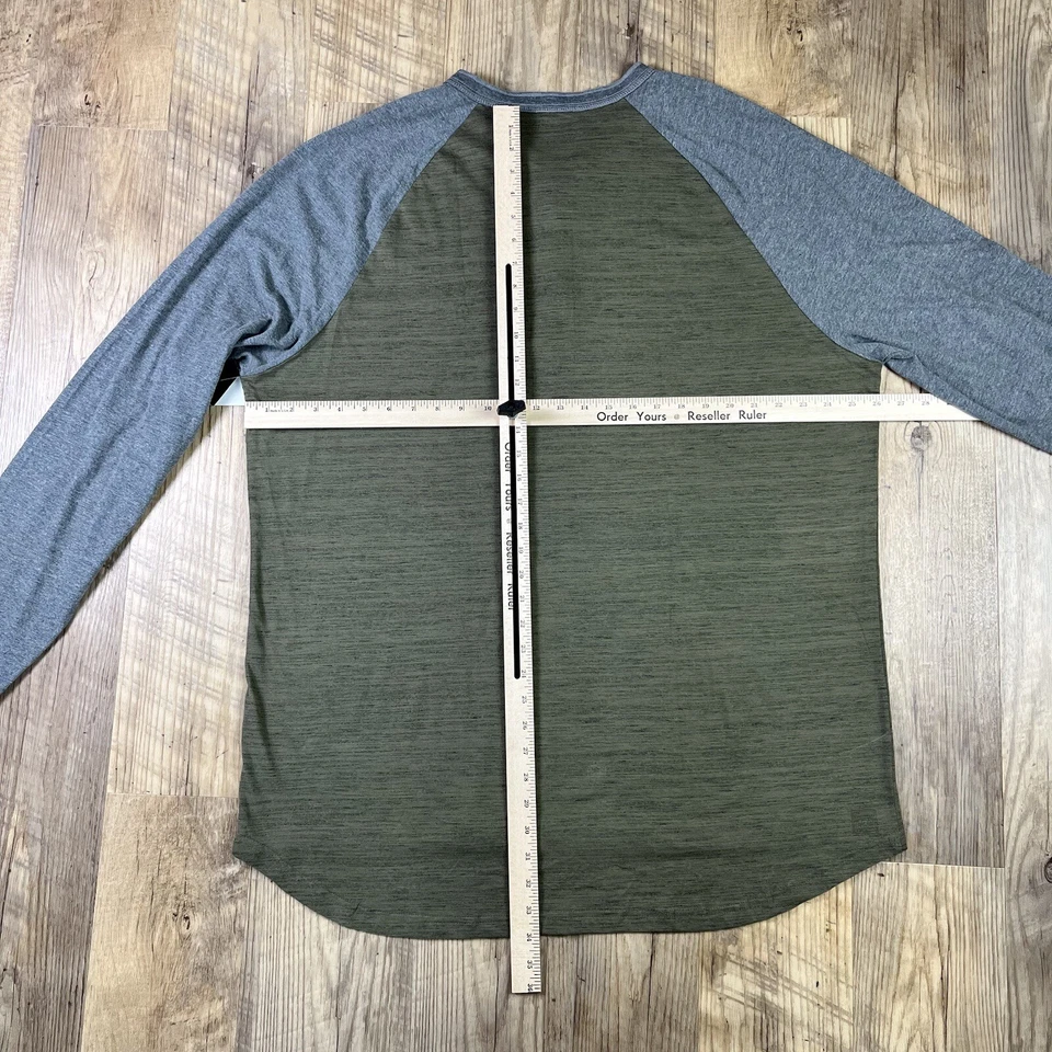 Camisa de manga larga para hombre LulaRoe 3XL dos tonos verde oliva y gris Henley nueva con etiquetas Foto 4 de 4