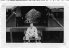 ORIGINAL VINTAGE PHOTO: Military Man Male Camp Tent Barracks 40's 40s WW2 WWII