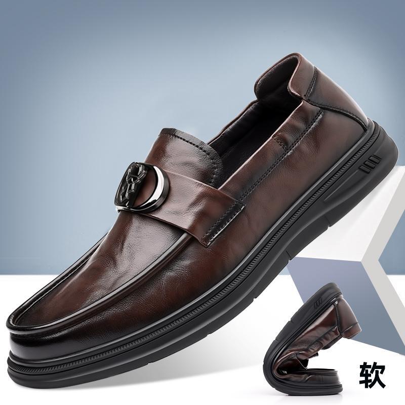 SAOLA Scarpe comode morbide da uomo leisure retrò britanniche business Oxford pull on punta rotonda