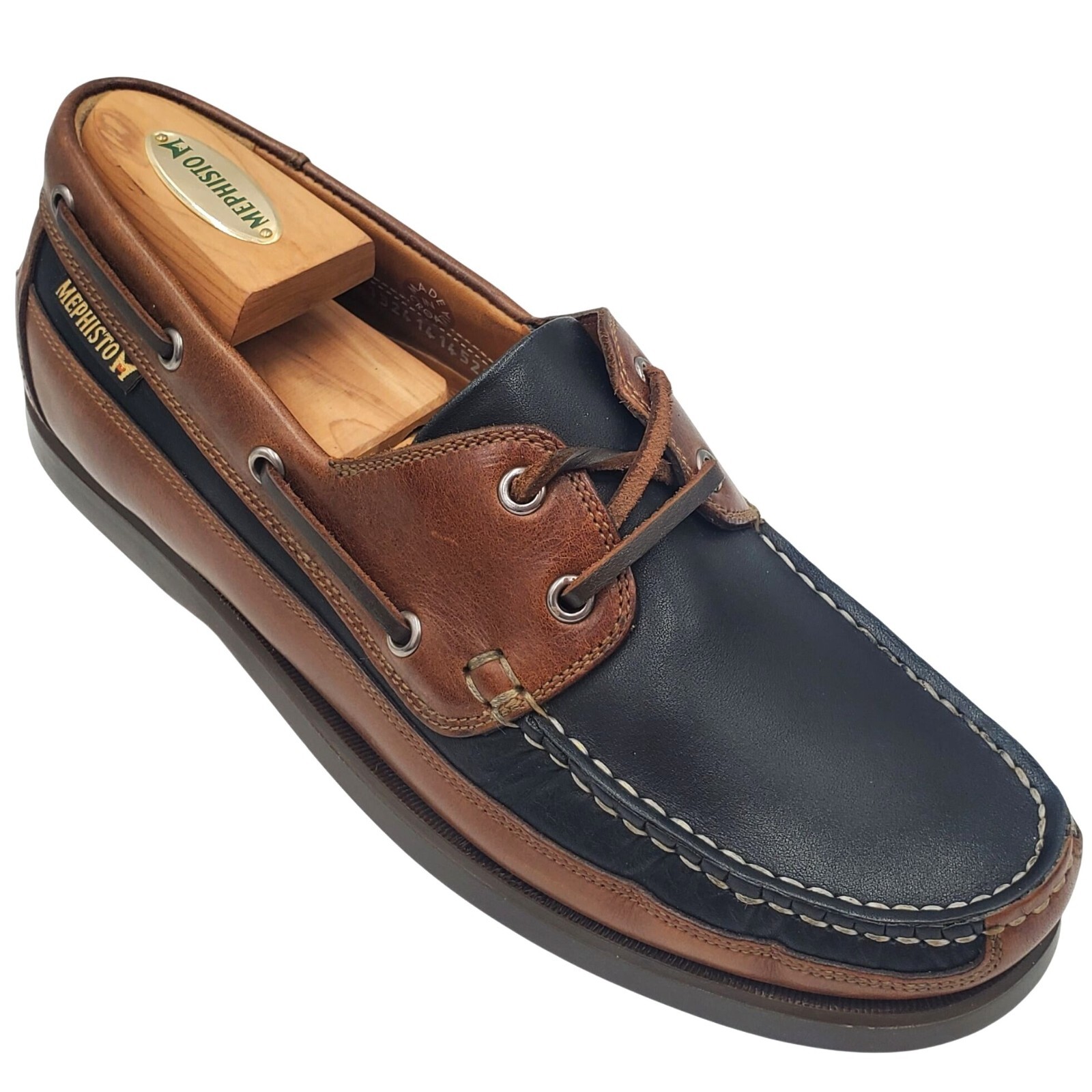 Mephisto Spinnaker Men's size 8 Black Brown Nubuck Leather Boat Shoes Loafers