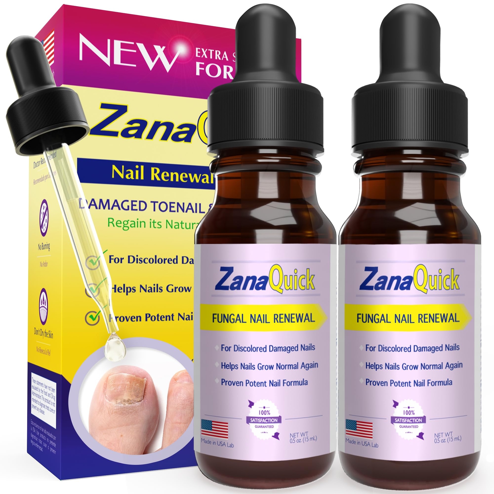 ZanaQuick Extra Strength Nail Recovery Drops 0.5oz Twin Pack