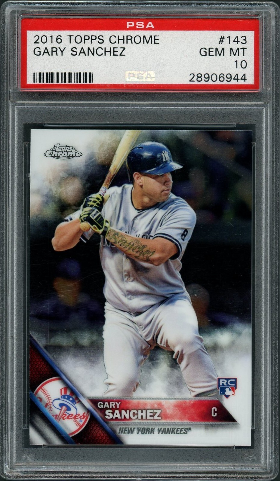 2016 Topps Chrome Gary Sanchez Card #143 PSA 10