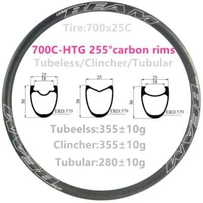 Superlight Carbon Fiber Road Bike Rims 700C UD Matte Finish Bicycle Wheels 28H - Image 1 of 4