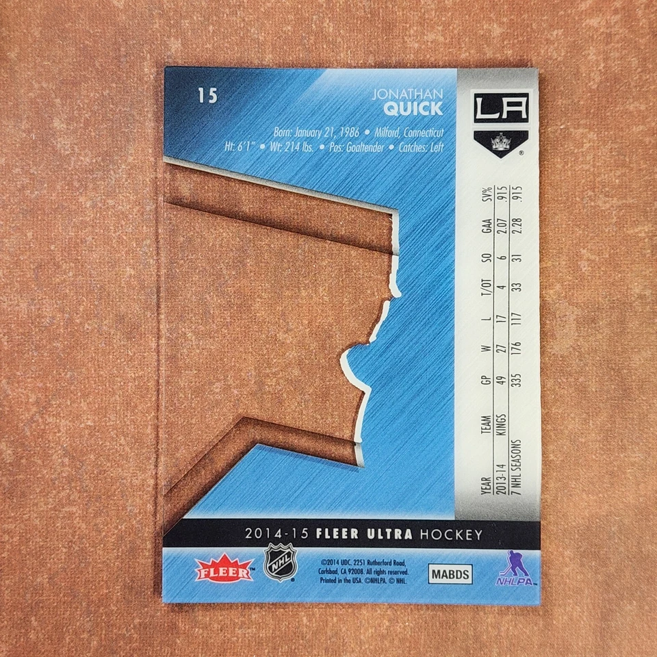 5-03-12 PWE-THICK Stock Photo . 2014-15 fleer ultra ex #15 jonathan quick READ - Image 2 of 2