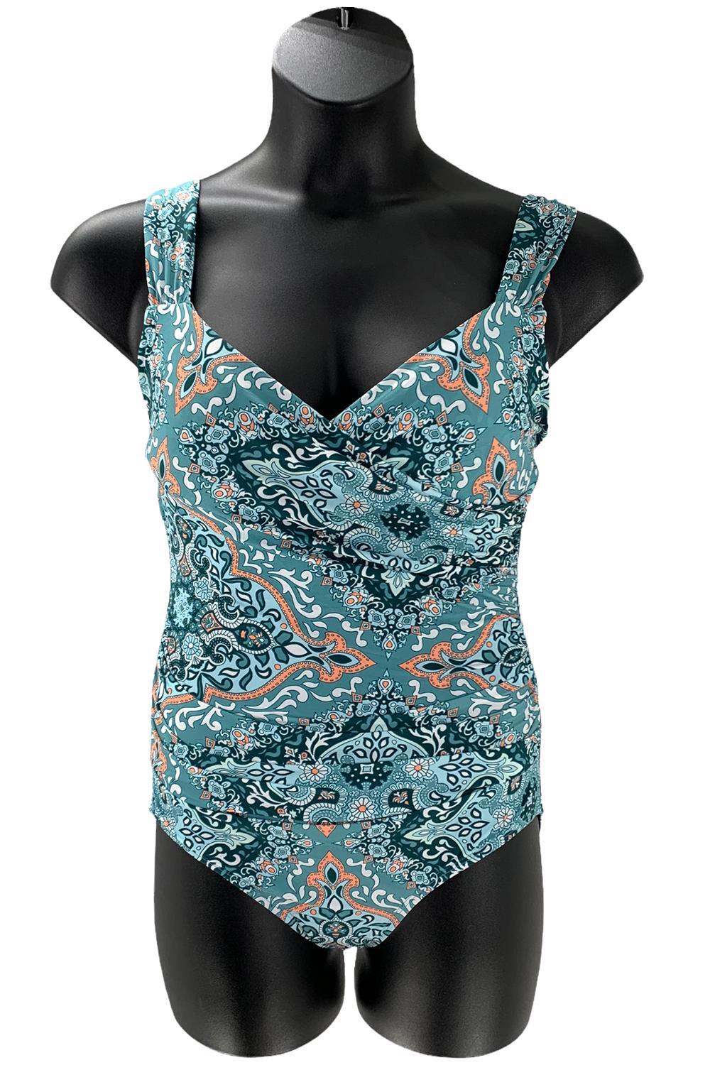 Jantzen Surplice Maillot OnePiece Swimsuit Blue Meda… Gem