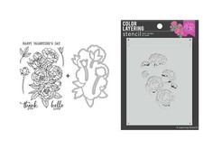 Hero Arts "PEONIES BUNCH" Clear Stamps Only OR Stamp Dies Stencil Set 2022