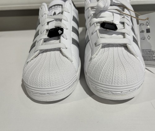 Adidas Superstar Shoes White Metallic Silver Womens Size 7 Shoes Trainers - 第 5/13 張圖片