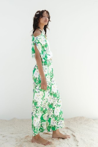 Zara Floral Print Jumpsuit With Belt XS BNWT - Picture 6 of 9