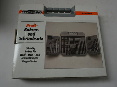 Mannesmann Profi Bohrer und Schrauber Satz Set 50 tlg Stahl Stein Holz (W20-130)