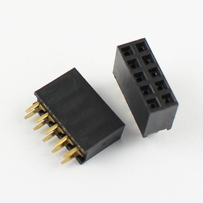 5Pcs 2.54mm Pitch 2x5 Pin 10 Pin Female Double Row Straight Pin Header Strip