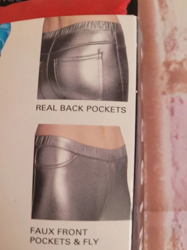 NUEVO CON ETIQUETAS Leggings para mujer Tono desgastado metálico rojo talla mediana 8 10 #2021 Foto 4 de 4