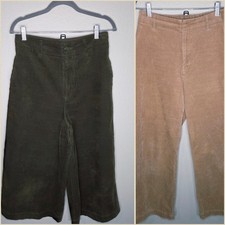 UNIQLO Corduroy Pants + Culottes Bundle Olive Tan Wide Leg Size S 6