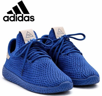 Adidas Pharrell Williams HU Tennis Human Race Blue Sneakers Size 4 Youth Retro