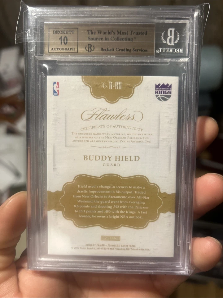 2016-17 Panini Flawless - Horizontal Patch Autographs Buddy Hield #H-BH Gold /10 - Image 2 of 2