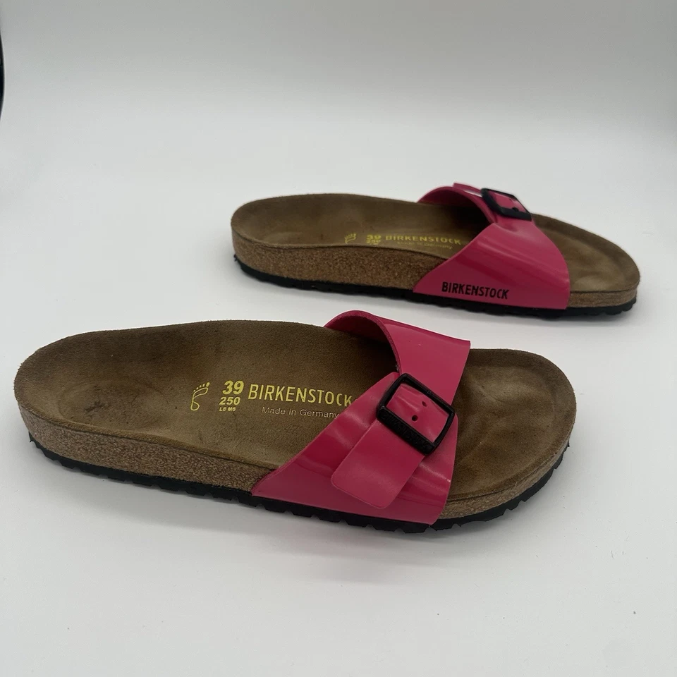 Birkenstock Madrid Women’s Size EU 39 UK6 Sandals Slides Patent Pink - image 3 of 4