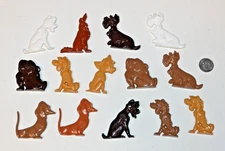 1955 Walt Disney Prod. Lady & The Tramp Plastic Dogs Kellogg's Cereal Pemium