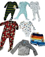 Mixed Lot Of 7 One-Piece Baby Boy Clothing Set For 12M Multicolor 100 Cotton