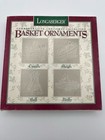 New ListingVintage Longaberger Christmas Holiday Pewter Basket Ornaments Box Set Of 4