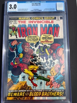 Iron Man 55 1973 Marvel Comics CGC G/VG 3.0 1st App Thanos 1st App Drax