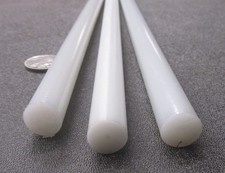 Acetal Delrin POM Round Rod, White 1/2" Dia x 12" Length, 3 Pcs