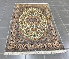 Seidenteppich Perserteppich Isfahan 105 x 170 cm ( frisch gewaschen )N0303
