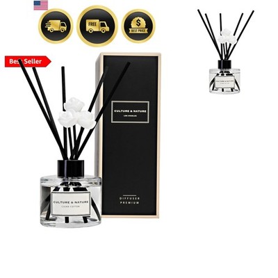Reed Diffuser Set 4oz 120ml Clean Cotton Scented Diffuser with Sticks Home Fr...