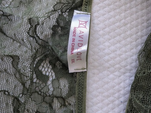 AvidLove Bralette Lace Bra Womens Lingerie Green Floral Sheer XXL. - Picture 5 of 6