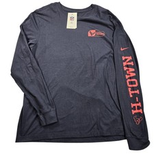 Houston Texans Shirt Mens XL Navy Blue NFL Football Nike Long Sleeve Tee T-Shirt