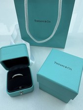 Tiffany & Co. Platinum Diamond Half Eternity Ring Wedding Band I 1/2 Or 4.5