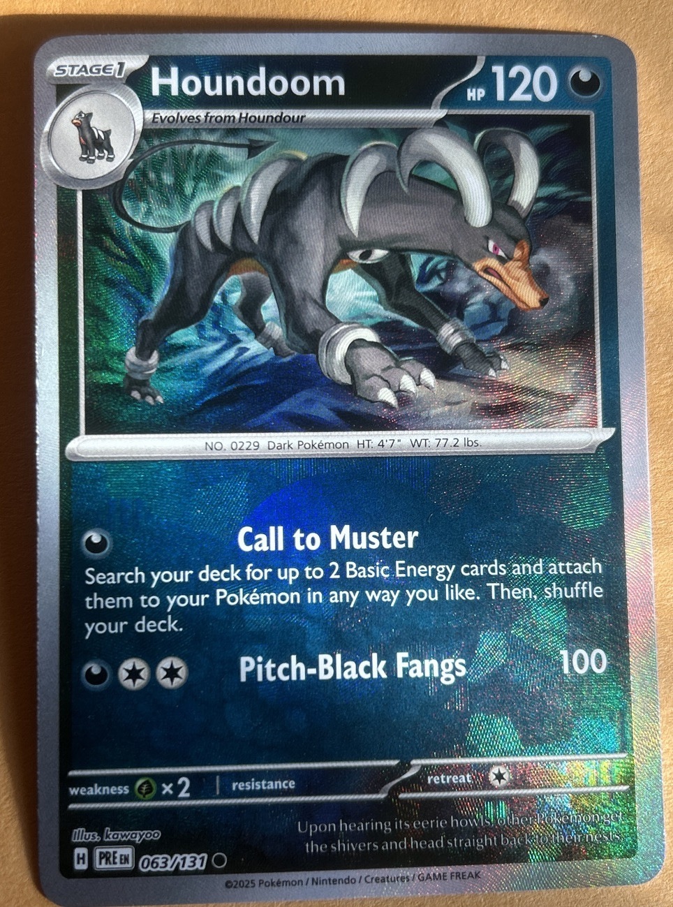 Houndoom (Poke Ball Pattern) 063/131 Sv: Prismatic Evolutions Holo NM/M