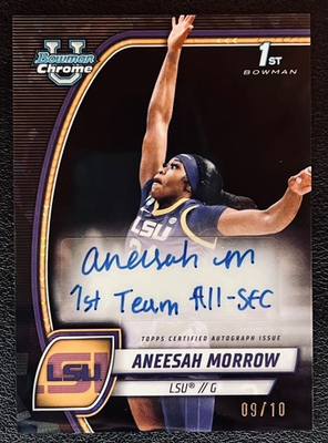 #ad 2024 Bowman U Sapphire #6 ANEESAH MORROW Auto Inscribed 1st Bowman Black 9 10 $89.99