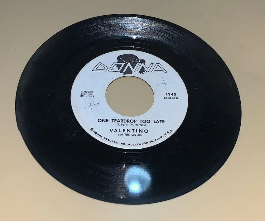 Valentino And The Lovers One Teardrop Donna – 1345 1961 Promo Northern Soul Foto 2 de 2