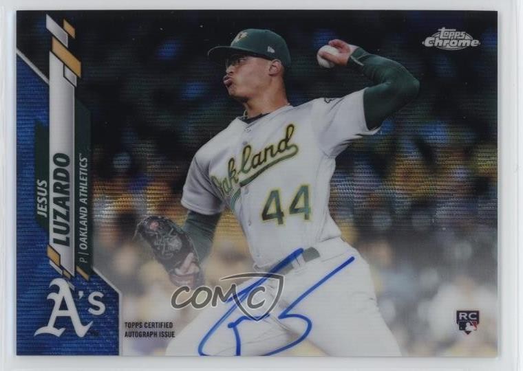 2020 Topps Chrome Rookie Blue Wave Refractor /150 Jesus Luzardo #RA-JL Auto RC