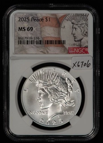 2025 $1 Silver Peace Dollar - NGC MS 69 - SKU-X6706