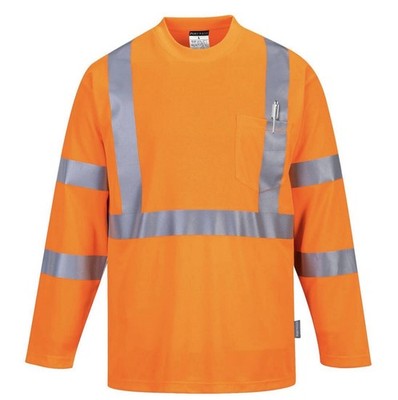New Portwest Hi-Vis Long Sleeve T-shirt Orange Size XL Extra Large $36