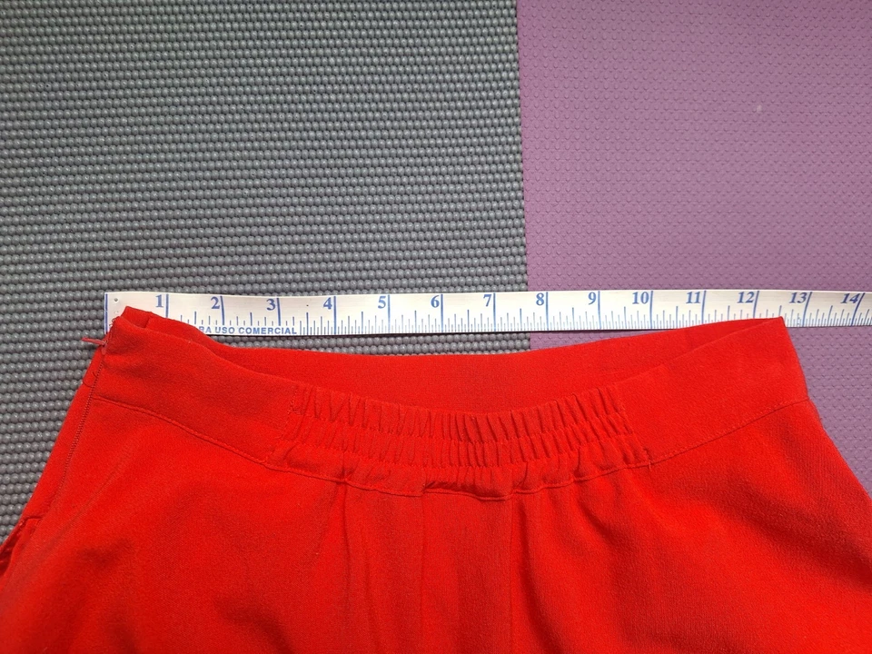 Modcloth Red Skirt Size Small Swing Retro Vintage Style Midi with pockets - Image 4 of 4