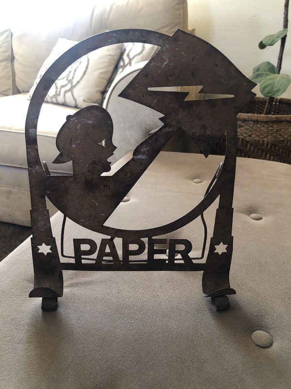 Vintage Newsboy Newspaper Holder 1930’s Art Deco