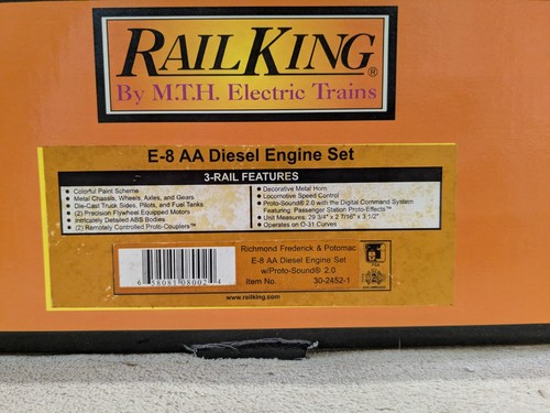 MTH 30-2452-1 E-8 AA Diesel Engine Set Richmond Frederick Potomac w/ Proto - Picture 24 of 24