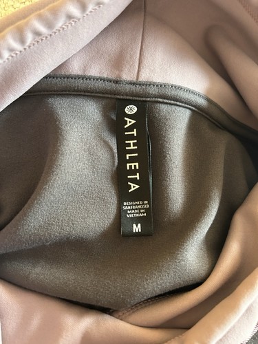 Athleta Hermosa Mock Neck Sweatshirt in Size Medium Gray Pink - Picture 7 of 8