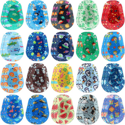 40 Pcs Adhesive Eye Patches for Kids Boys 20 Styles Breathable Boy Eye Patch Bul
