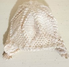 Vintage Hand Crochet Baby Bonnet Doll Cap Cotton Made In USA