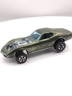 Hot Wheels Redline Custom Corvette Ca 1967 Olive Sweet Sixteen Made in Hong Kong