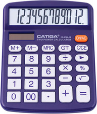 Desktop Calculator 12 Digit with Large LCD Display and Sensitive Button, Solar a